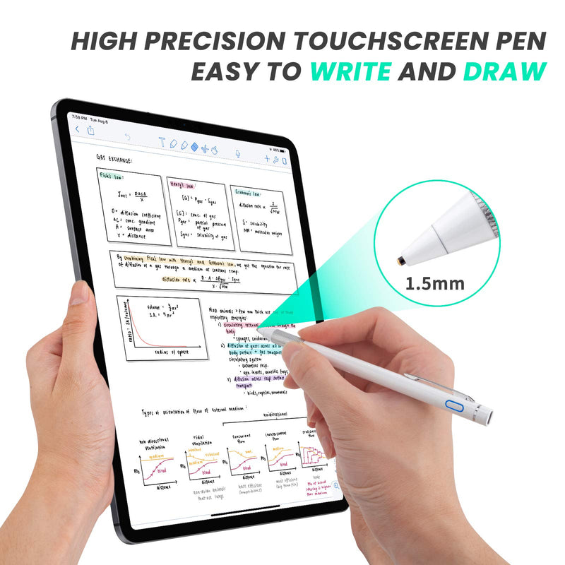 Pencil for Samsung Galaxy Tab A7 Stylus, Rsepvwy Active Digital Stylus with 1.5mm Ultra Fine Tip Stylus Pen for Samsung Galaxy Tab A7,White - LeoForward Australia