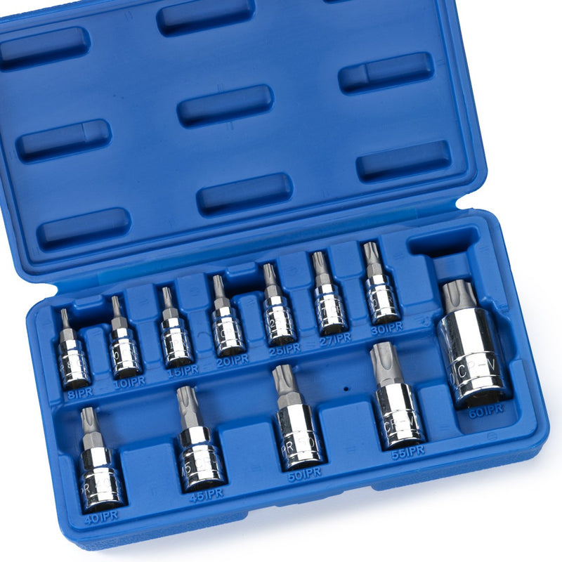  [AUSTRALIA] - Neiko 10085A Tamperproof Torx Plus Bit Socket, 12 Piece Set | 5 Point Star, 8 IPR - 60 IPR | Cr-V & S2 Steel