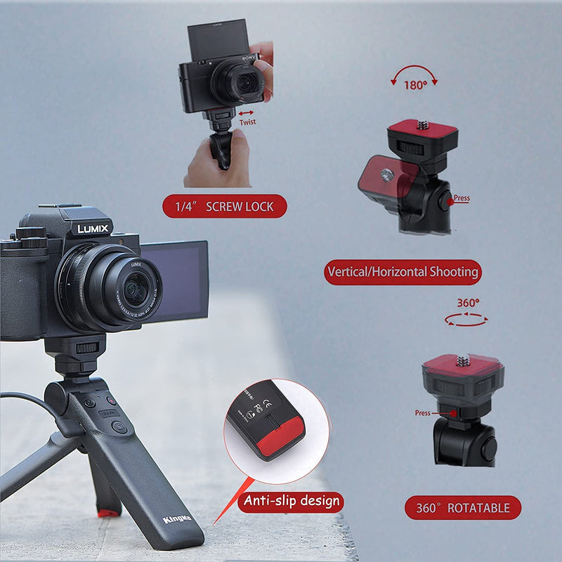  [AUSTRALIA] - Camera Grip, Portable Travel Tripod Folded Desktop Camera Stand Selfie Stick Grip for Panasonic Vlogging, Photography Shooting, Live Streaming