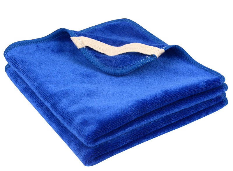  [AUSTRALIA] - Sinland Microfiber Facial Cloths Fast Drying Washcloth 12inch x 12inch (Pack of 2, Blue) Pack of 2