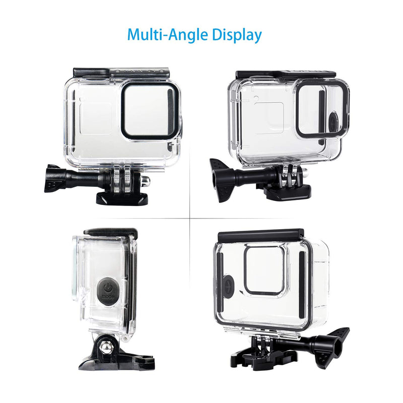  [AUSTRALIA] - FINEST+ 60m Waterproof Housing Case for GoPro Hero 8 Black Diving Protective Housing Shell with Bracket Accessories for Go Pro Hero8 Action Came Rubber Material Pins Protect The Power Botton