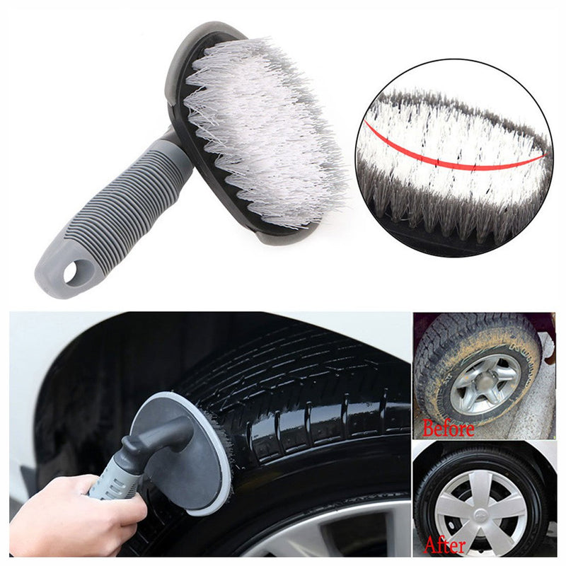  [AUSTRALIA] - GARASANI Car Wheel Cleaning Brush Tire Rim Scrub Brush Soft Alloy Brush Cleaner Tie