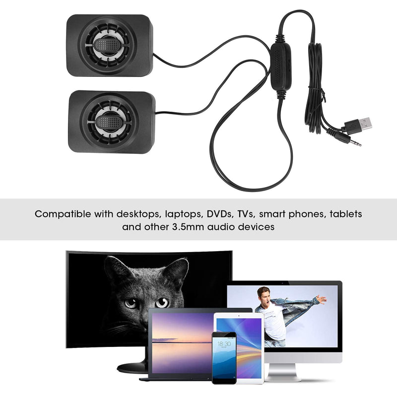  [AUSTRALIA] - ASHATA Computer RGB Speaker, Mini RGB Subwoofer USB Powered 3.5mm Wired Speaker for Desktops, Laptops, Tablets,TVs