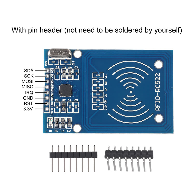  [AUSTRALIA] - Alinan 6pcs RFID Kit Radio Frequency IC Card Induction Sensor Module MFRC-522 with S50 Blank Card and Key Ring for Arduino Raspberry Pi