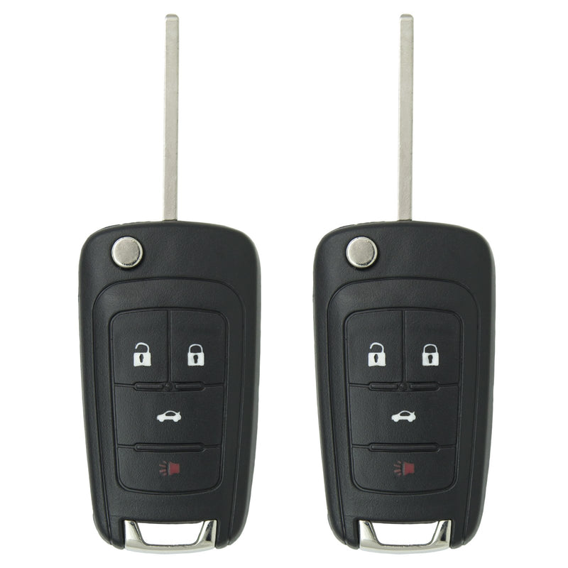  [AUSTRALIA] - Keyless2Go New Keyless Remote 4 Button Flip Car Key Fob for Equinox Verano Sonic and Other Vehicles That Use FCC OHT01060512 (2 Pack)