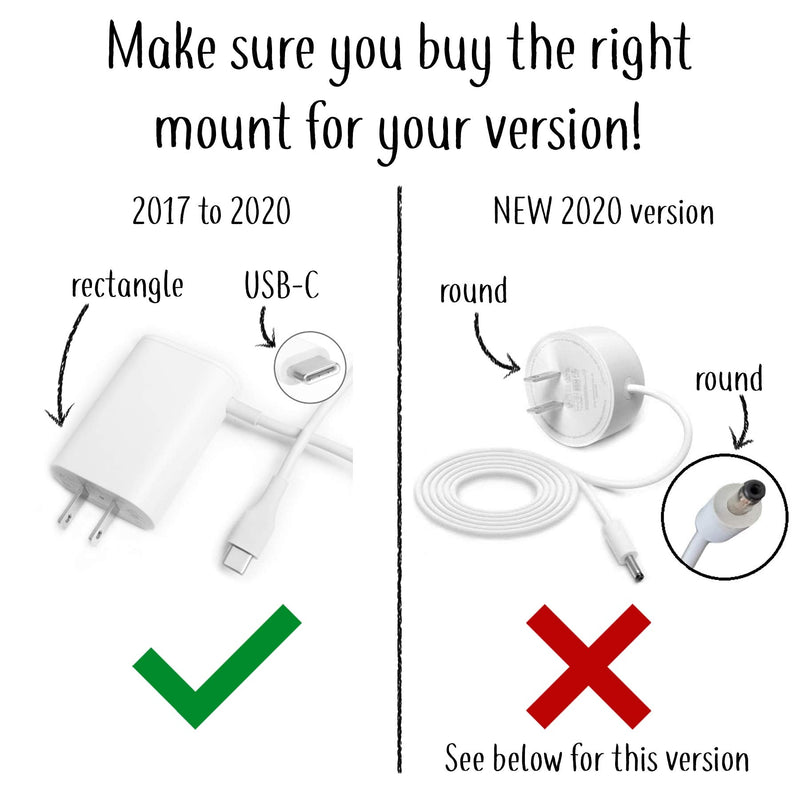  [AUSTRALIA] - Dot Genie Google WiFi [Old Rectangular Plug – NOT Current Round Plug] Outlet Holder Mount Stand: No Messy Screws! (1-Pack) 1 Pack White