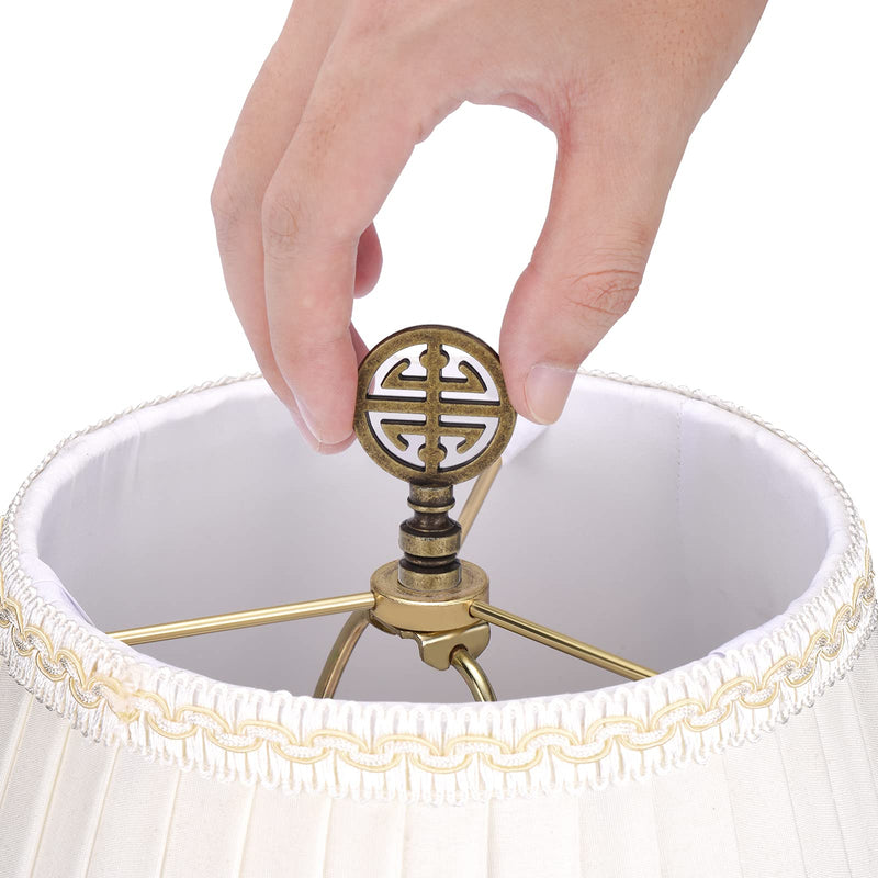  [AUSTRALIA] - Canomo 2 Packs Oriental Asian Lamp Finial Cap Knob Lamp Decoration for Lamp Shade, Antique Brass, 2.16 Inches