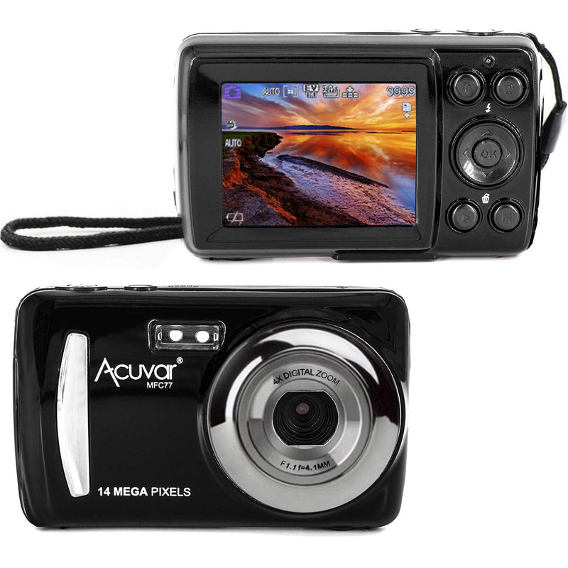  [AUSTRALIA] - Acuvar 14MP Megapixel Compact Digital Camera and Video with 2.4" Screen and USB Cable Black