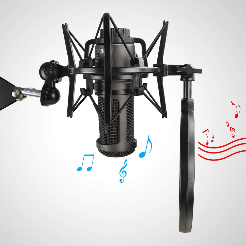  [AUSTRALIA] - AT2020 Shock Mount with Pop Filter, Windscreen and Shockmount to Reduce Vibration Noise for AT2020USB+ Condenser Mic by YOUSHARES