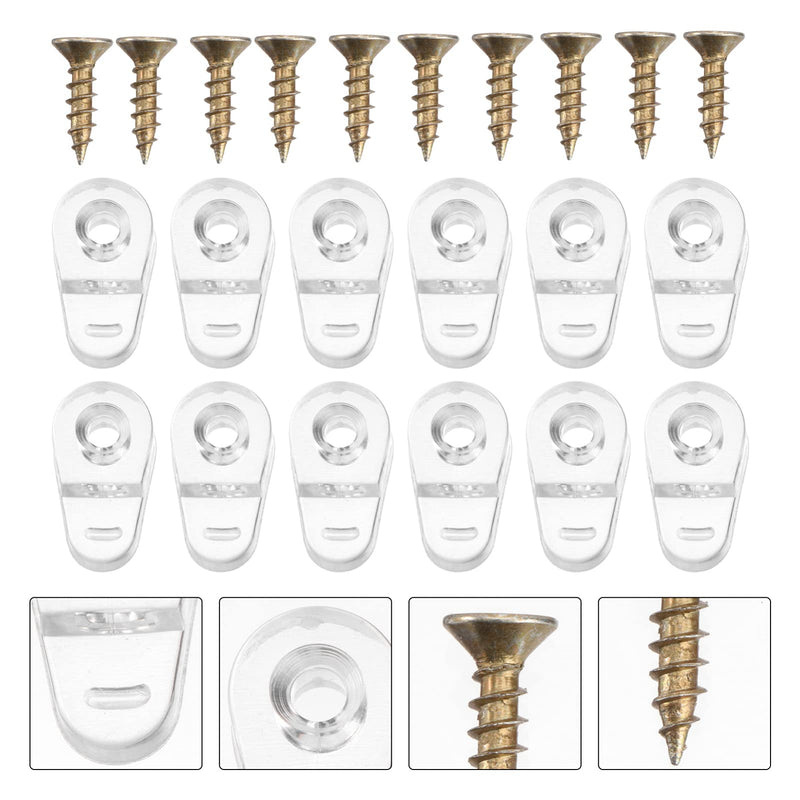  [AUSTRALIA] - Cabilock 20pcs Glass Retainer Clips Kit Closet Cabinet Panel Clips Plastic Door Window Mirror Clip with Screws Style 1