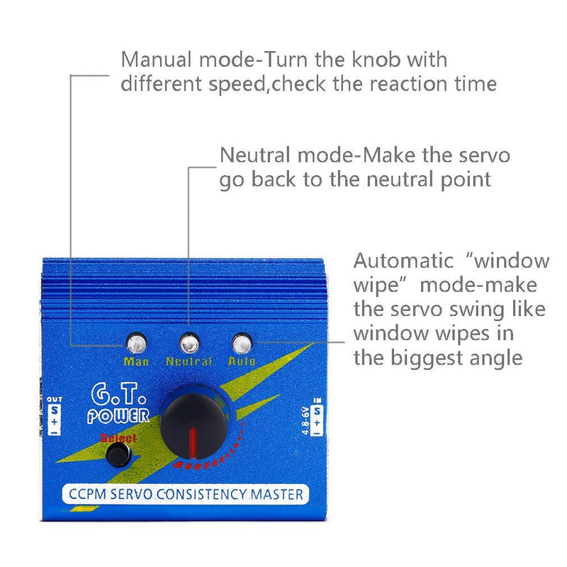 G.T. Power Servo Tester Multi 3CH ECS Consistency Speed Controler Checker CCPM Master for RC Helicopter Car Boat - LeoForward Australia