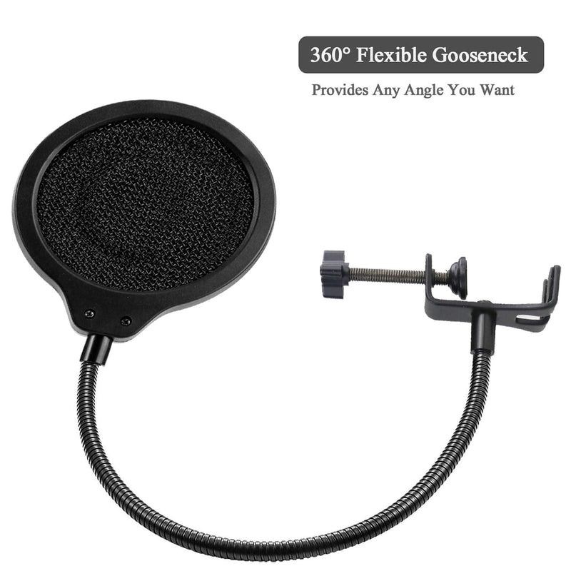  [AUSTRALIA] - Snowball Mic Pop Filter - 4 Inch 3 Layers Windscreen with Flexible 360° Gooseneck Clip Compatible with Blue Snowball Microphone to Improve Sound Quality by YOUSHARES