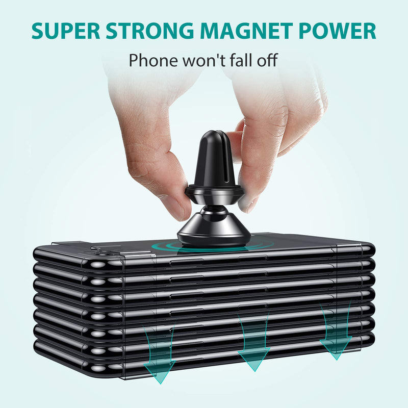  [AUSTRALIA] - VICSEED Car Phone Mount Magnetic Phone Car Mount Strong Magnet Air Vent Mount 360° Rotation Car Phone Holder Fit for iPhone SE 11 Pro XS Max XR X 8 Plus Samsung Galaxy Note20 S20 Note10 & All Phone Black