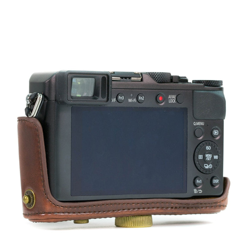  [AUSTRALIA] - MegaGear Ever Ready Protective Leather Camera Case, Bag for Panasonic LUMIX LX100, DMC-LX100 Camera (Dark Brown)