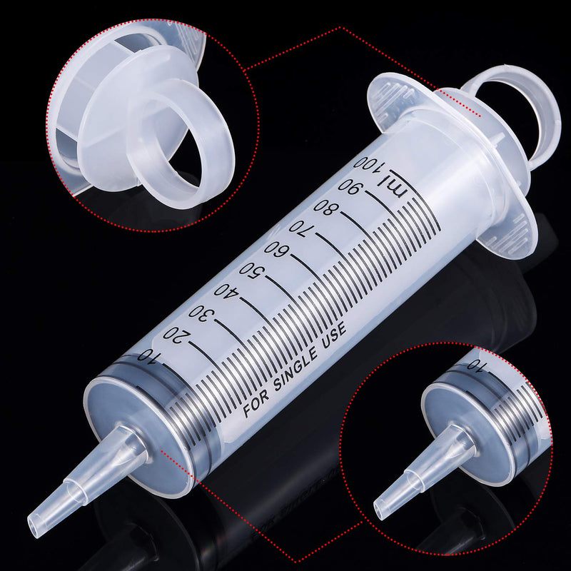  [AUSTRALIA] - Frienda 4 Pack Large Plastic Syringe for Scientific Labs and Dispensing Multiple Uses Measuring Syringe Tools (60 ml and 100 ml)