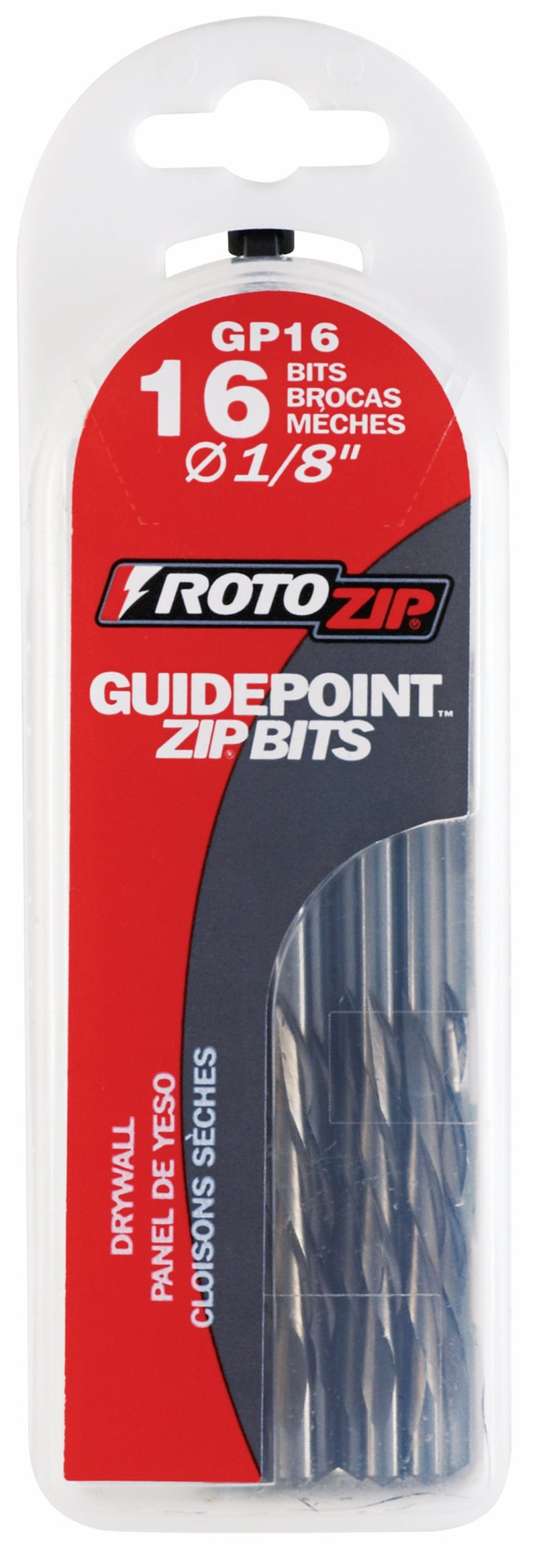 Roto Zip GP16 1/8-Inch Guide Point Drywall Cutting Zip Bit, 16-Pack - LeoForward Australia