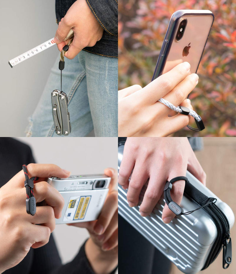  [AUSTRALIA] - Ringke Lanyard Finger Strap (4 Pack) Compatible with Cellphone, Phone Cases, Keys, Cameras, and More