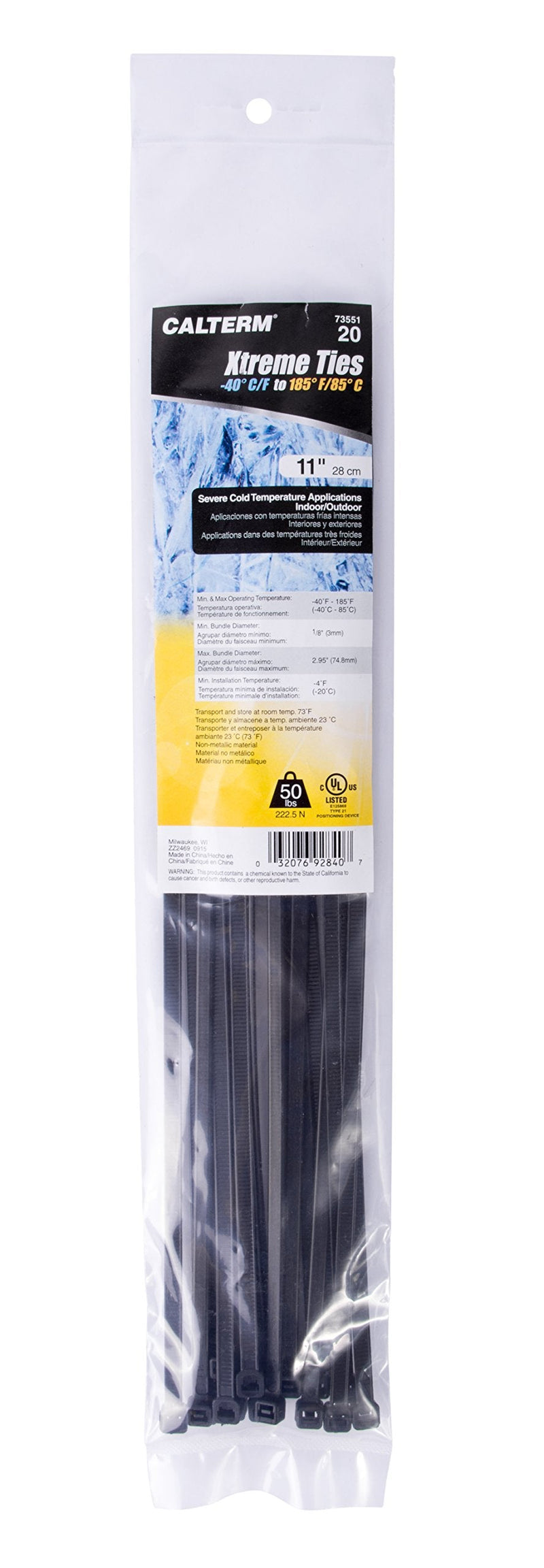  [AUSTRALIA] - Gardner Bender 46-310UVB DoubleLock Cable Tie, 11 inch, 75 lb, Electrical Wire and Cord Management, Nylon Zip Tie, 100 Pk, UV Resistant Black