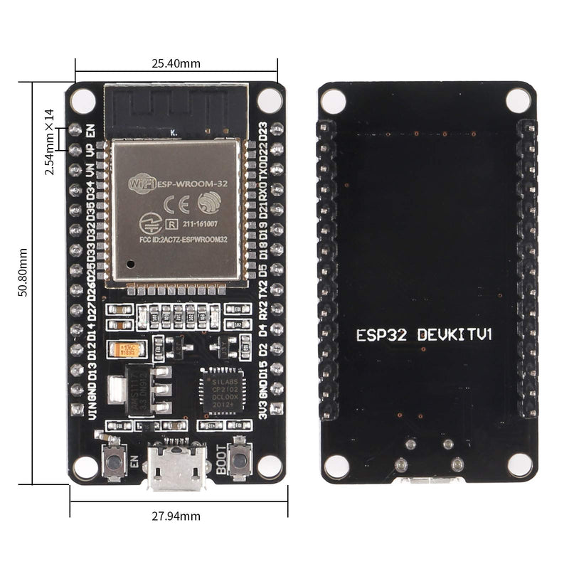  [AUSTRALIA] - Aokin ESP32 ESP-WROOM-32 Development Board 2.4 GHz WiFi and Bluetooth Dual Cores Microcontroller ESP-WROOM-32 Chip for Arduino NodeMCU, 3 Pcs 3Pcs