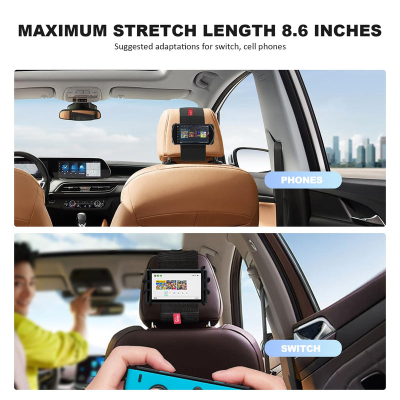  [AUSTRALIA] - Z ZOTHINGTON Car Phone Headrest Holder - Car Back Seat Headrest Phone Mount for Kids, Road Trip Essentials, Compatible with iPhone, Samsung, Google, Huawei, Nokia, Other Smartphones (1 Pack) 1 Pack