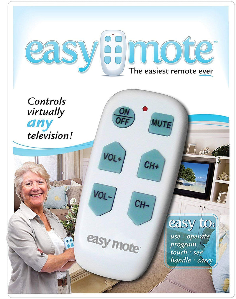 Universal Big Button TV Remote - EasyMote | Backlit, Easy Use, Smart, Learning Television & Cable Box Controller, Perfect for Assisted Living Elderly Care. White TV Remote Control - LeoForward Australia