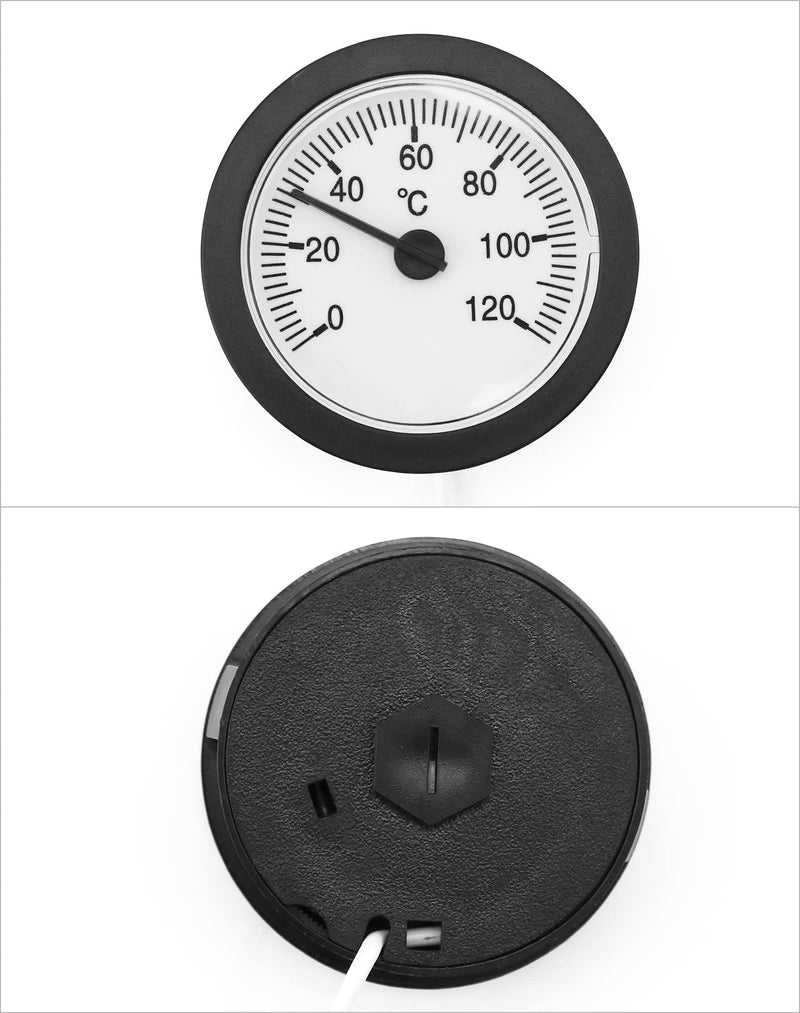  [AUSTRALIA] - QWORK thermometer with capillary sensor used for boilers, heating and cooling systems, capillary 1000 mm, 0-120°C