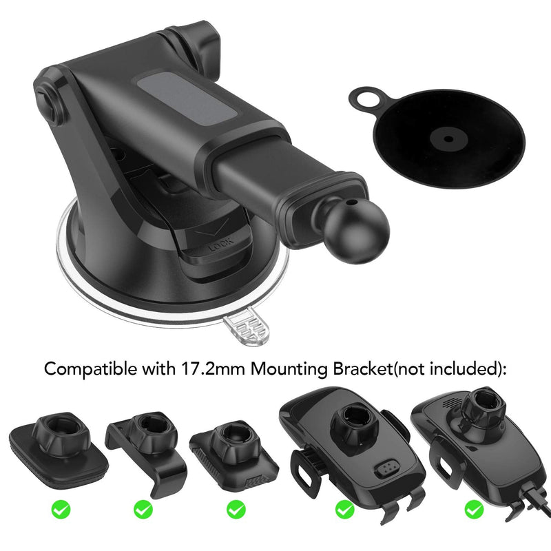  [AUSTRALIA] - OQTIQ Replacement Suction Cup Mount Part, with Replacement Dashboard Pad Disc, 17.2mm Ball Joint Suction Cup with Adhesive Mounting Disk for Phone Mount Holder, Magnetic Mount, Windshield/GPS