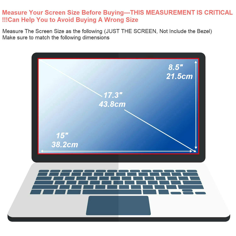  [AUSTRALIA] - 2-Pack 17.3 Inch Screen Protector -Blue Light and Anti Glare Filter, FORITO Eye Protection Blue Light Blocking & Anti Glare Screen Protector for 17.3 Inch with 16:9 Aspect Ratio Display Laptop 17.3" 16:9 -Blue Light