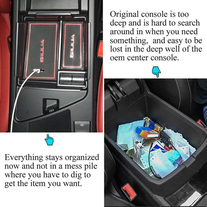 Vesul Center Console Armrest Storage Box Fit for Alfa Romeo Giulia Sedan 2017 2018 2019 ABS Tray Insert Organizer Glove Pallet Central Storage box - LeoForward Australia