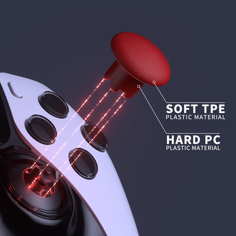  [AUSTRALIA] - eXtremeRate Carmine Red Replacement Swappable Thumbsticks for PS5 Edge Controller, Custom Interchangeable Analog Stick Joystick Caps for PS5 Edge Controller - Controller & Thumbstick Base NOT Included