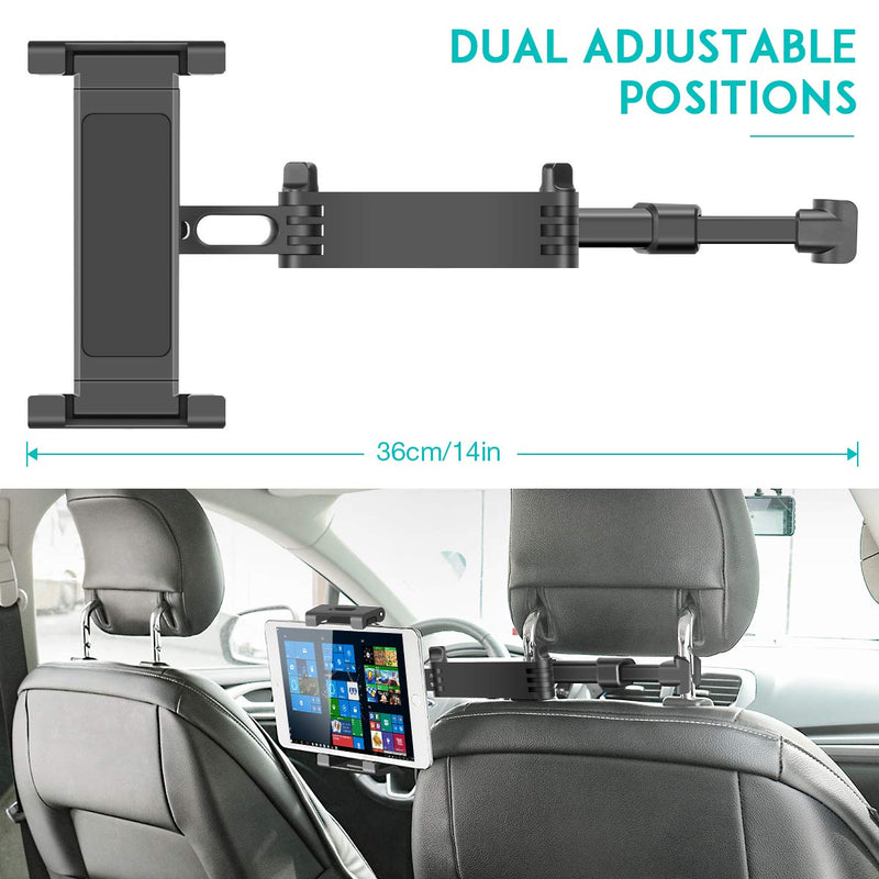  [AUSTRALIA] - Car Headrest Mount, Angle Adjustable Headrest Tablet Mount, Universal Tablet Holder for Car Backseat, for 5" to 12.9" iPad/Tablet/Smartphone/Nintendo Switch