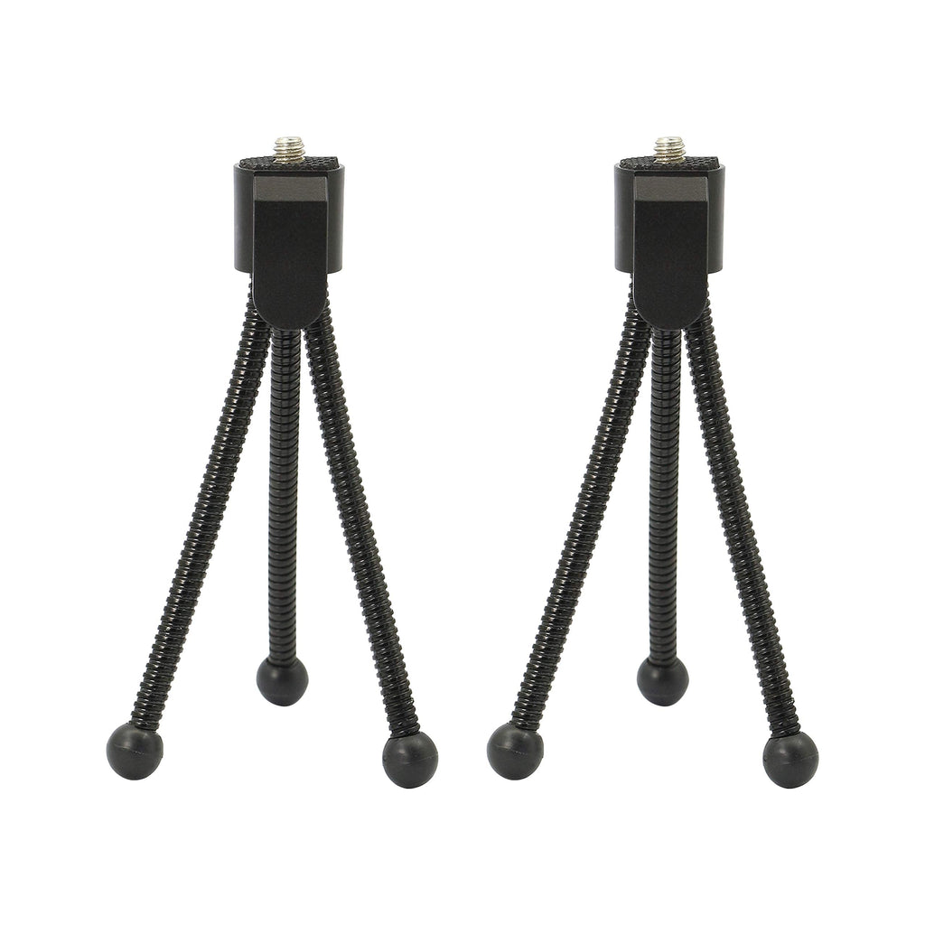  [AUSTRALIA] - Mini Tabletop Tripod Stand,Webcam Stand,Adjustable Flexible Mini Portable Metal Tripod Stand, Compatible with DC Cameras with Standard 1/4" Tripod socket-2PCS