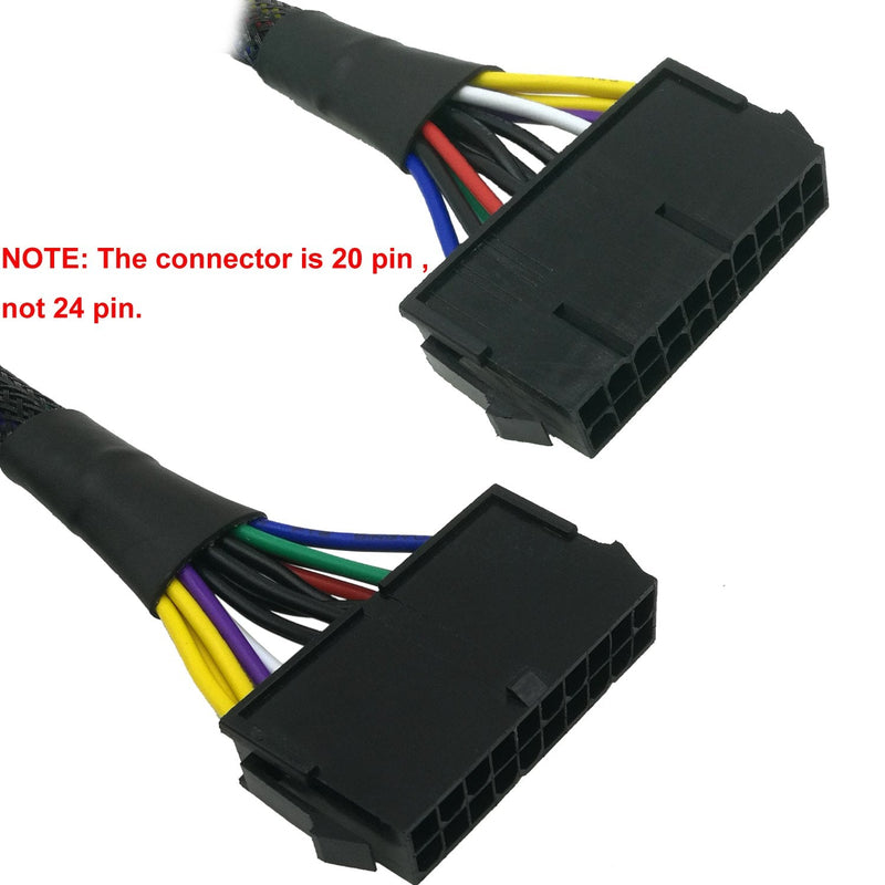  [AUSTRALIA] - COMeap 20 Pin to 14 Pin ATX PSU Main Power Adapter Braided Sleeved Cable for IBM Lenovo PCs and Servers 12-inch(30cm)