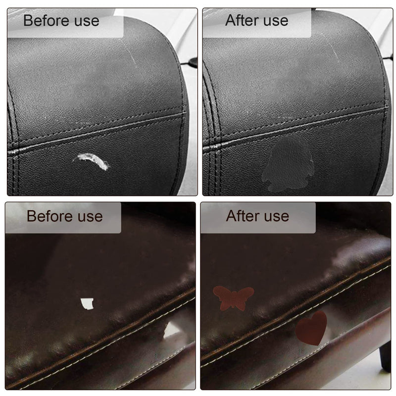  [AUSTRALIA] - LYroo 24 PCS Self-Adhesive Leather Repair Patch Tape Sticker for Sofa,Bag,Furniture,Car Seats(Black,Brown and Grey Brown)
