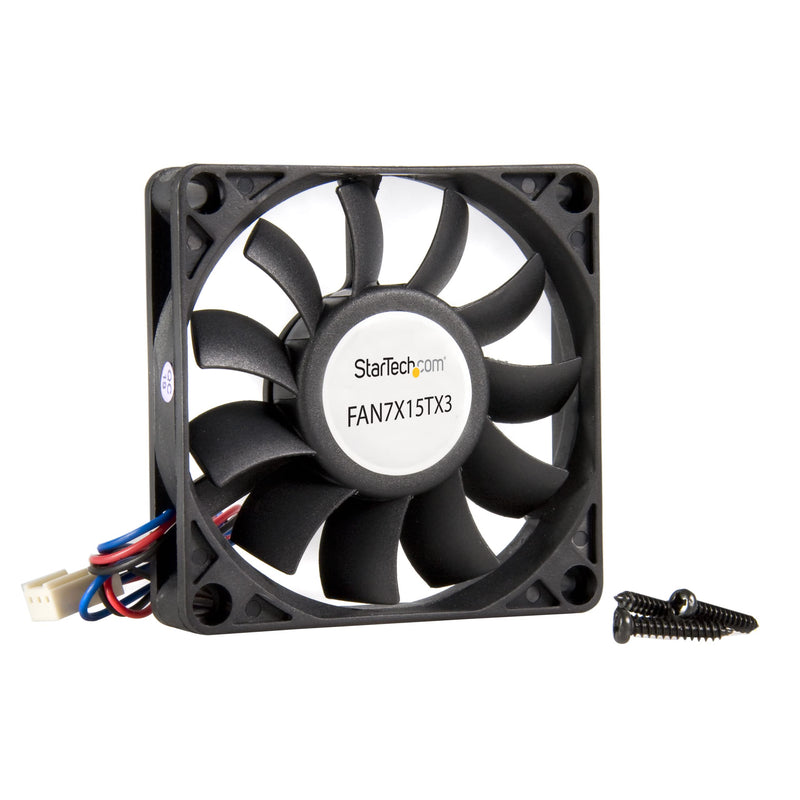  [AUSTRALIA] - StarTech.com 70x15mm Replacement Ball Bearing Computer Case Fan w/ TX3 Connector - 3 pin case Fan - TX3 Fan - 70mm Fan (FAN7X15TX3), Black