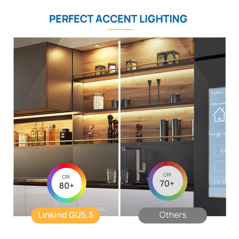  [AUSTRALIA] - Linkind Dimmable MR16 LED Light Bulbs, GU5.3 Bi-Pin Base 70W Equivalent Bulbs, 6.5W 3000K Soft White 640lm 40 Degree Beam Angle Spot Lights, Recessed, Tracking Lights, UL Listed, AC/DC 12V, 6 Packs Gu5.3-warm White 6 Count (Pack of 1)