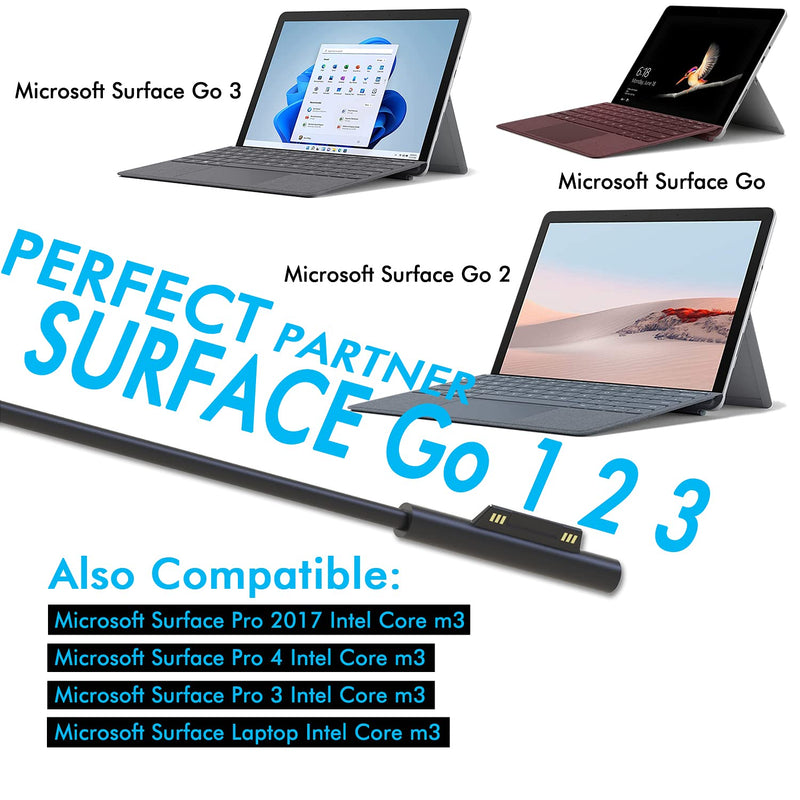  [AUSTRALIA] - Surface Go Charger,Power Supply Adapter 24W 15V 1.6A Compatible with Surface Go/Go 2 Surface Pro 4 Core m3 Surface Pro 3 Core m3 Surface Pro 2017 Core m3 Tablet Surface Laptop Core m3 Travel Case