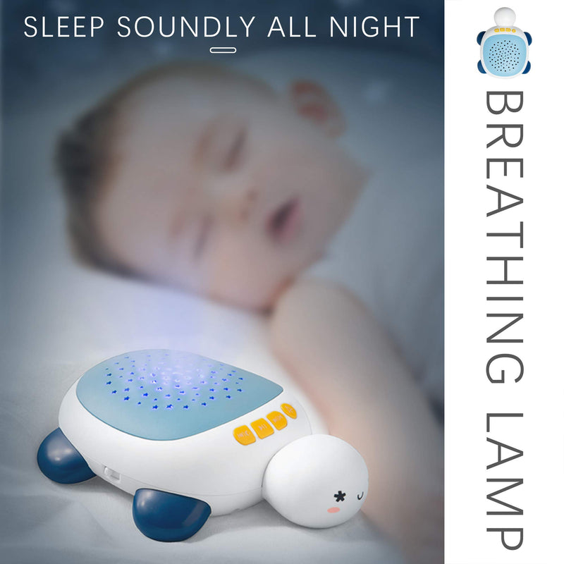  [AUSTRALIA] - Baby Sleep Soother, JONZOO White Noise Machine, Volume Control Sound Machine with 100 Lullabies 4 Stories Star Night Lights Blue