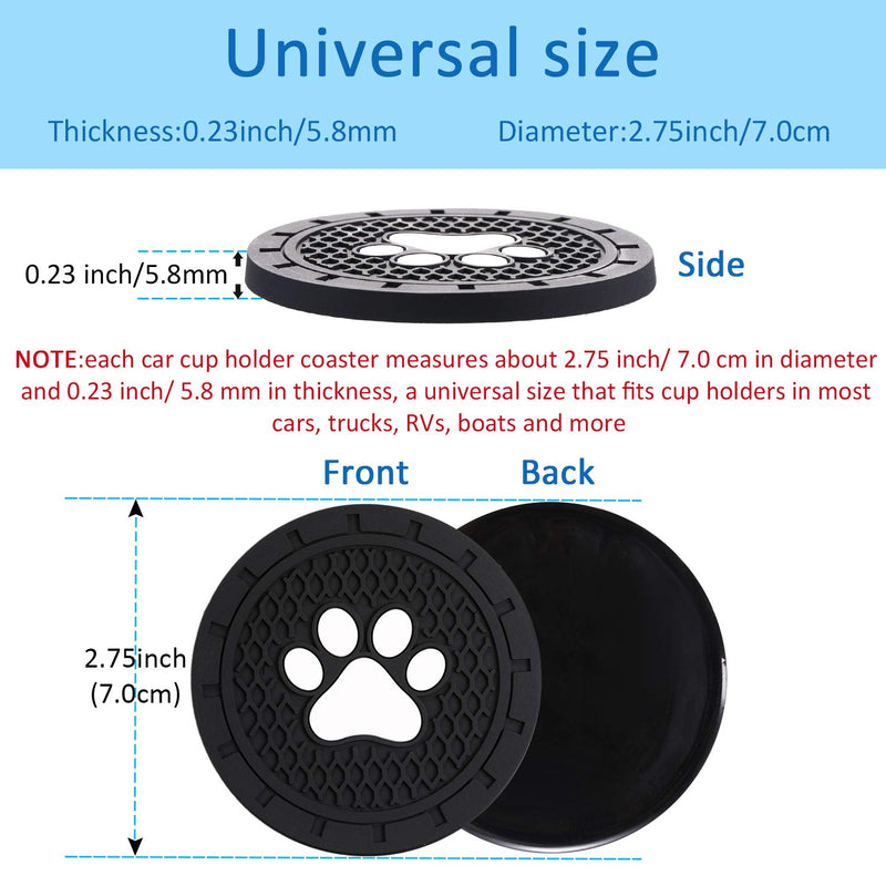  [AUSTRALIA] - Boao 4 Packs Paw Car Coasters Car Cup Holder Coasters Silicone Anti Slip Dog Paw Coaster Mat Accessories for Most Cars, Jeeps,Trucks, RVs and More, 2.75 Inch