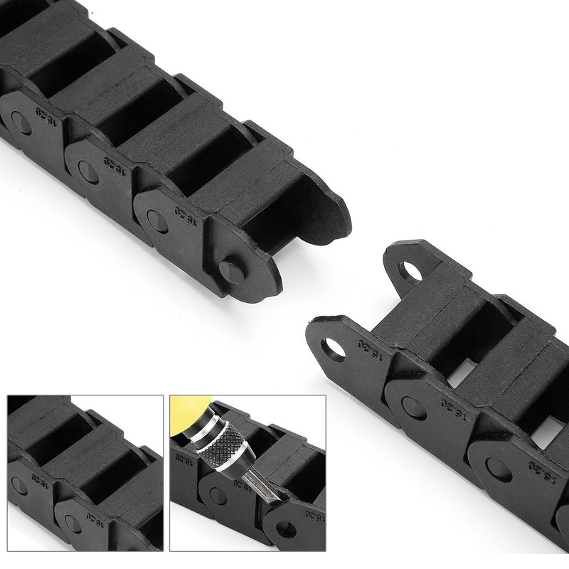  [AUSTRALIA] - uxcell R28 15mm x 20mm (InnerHInnerW) Black Plastic Wire Carrier Cable Drag Chain 1M Length for CNC