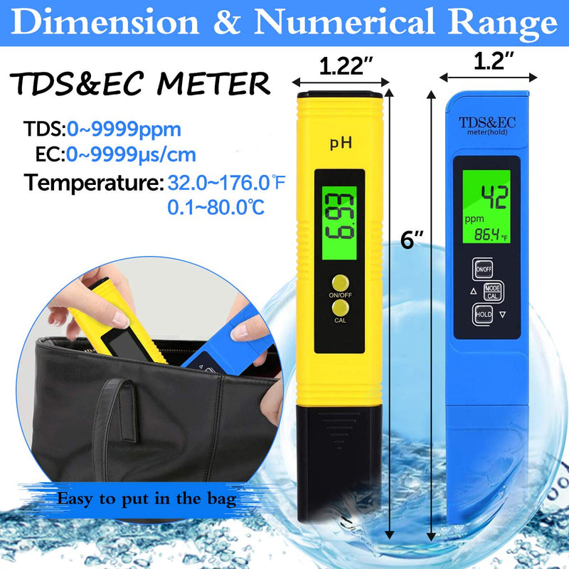 PH Water Tester Digital Kit, TDS PPM EC Meter, 2 Pack - LeoForward Australia