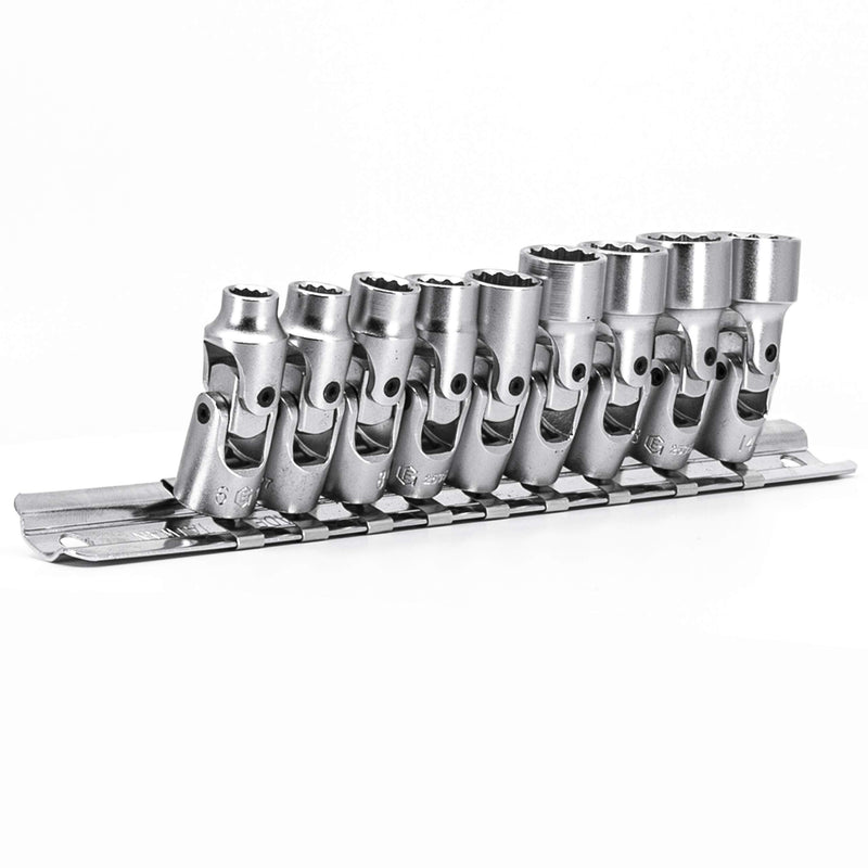  [AUSTRALIA] - Genius Tools 9 Piece 1/4" Dr. Metric Universal Hand Socket Set (12-Point) US-209M