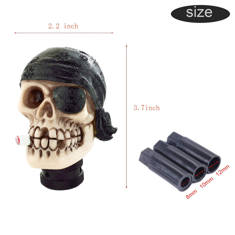  [AUSTRALIA] - Bashineng Skull Gear Stick Shift Pirate Shape Uiniversal Shifter Knob Head for Most Manual Truck SUV Cars (Black) black