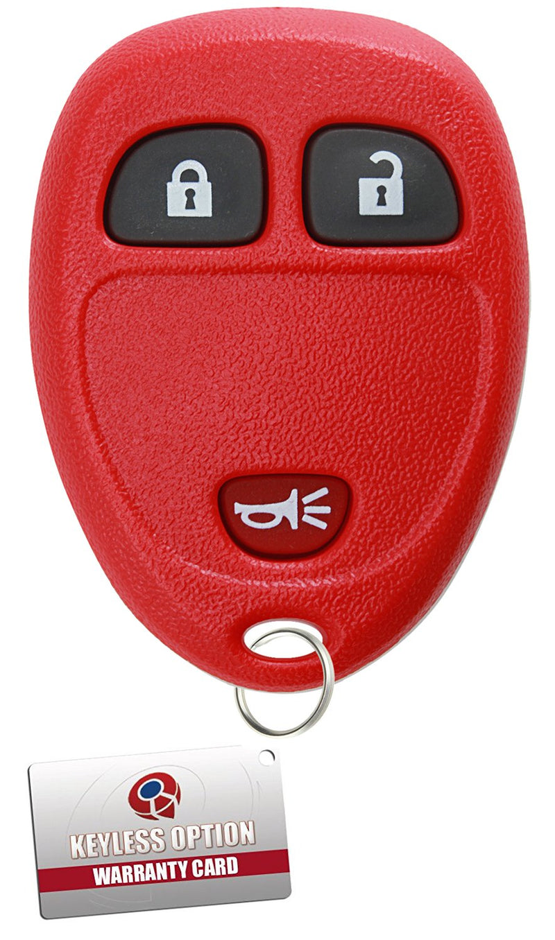  [AUSTRALIA] - KeylessOption Keyless Entry Remote Control Car Key Fob Replacement for 15913420 Red