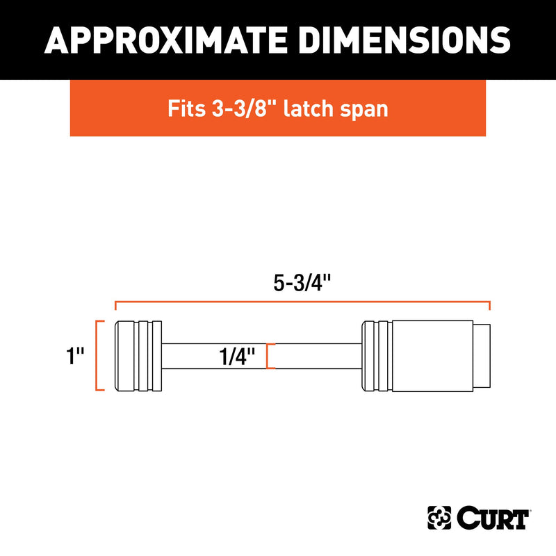  [AUSTRALIA] - CURT 23523 Chrome Trailer Tongue Lock 1/4-Inch Pin Diameter, Up to 3-3/8-Inch Coupler Span