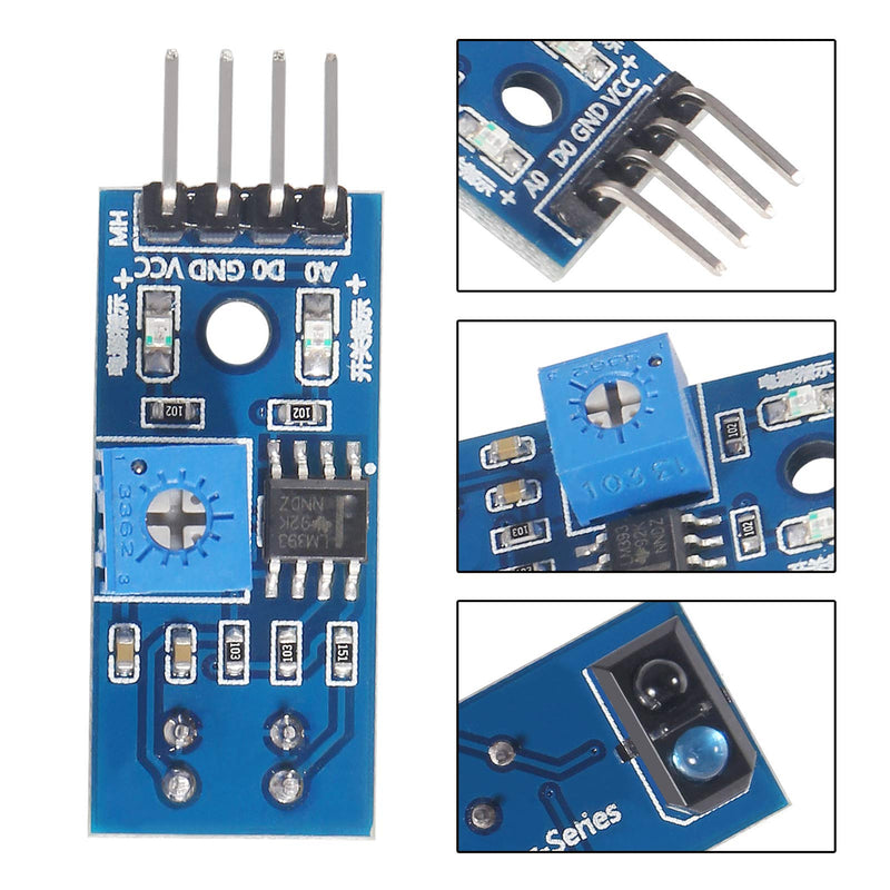  [AUSTRALIA] - Pack of 12 TCRT5000 Reflective IR Photoelectric Sensor Module Compatible with Arduino and Raspberry Pi