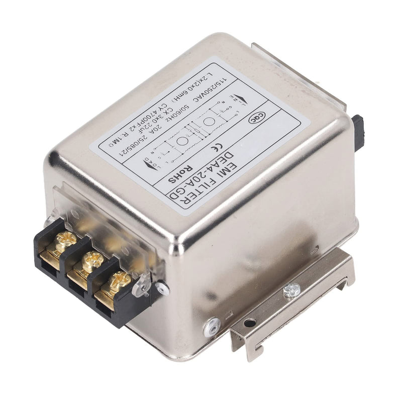  [AUSTRALIA] - EMI filter 2 poles 1 phase 125 V 250 V 20 A 50/60 Hz EMI power supply filter Electronic component for communication in the energy industry