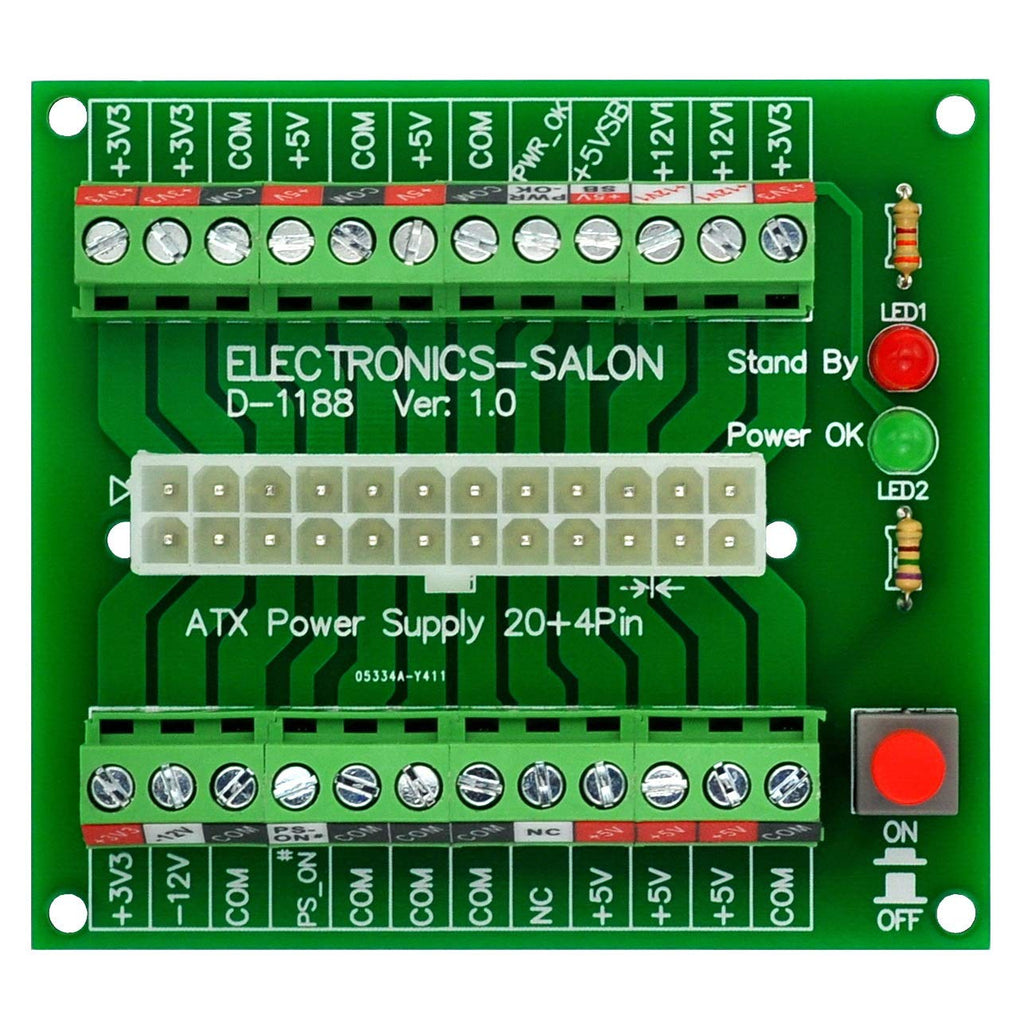  [AUSTRALIA] - Electronics-Salon 24/20-pin ATX DC Power Supply Breakout Board Module.