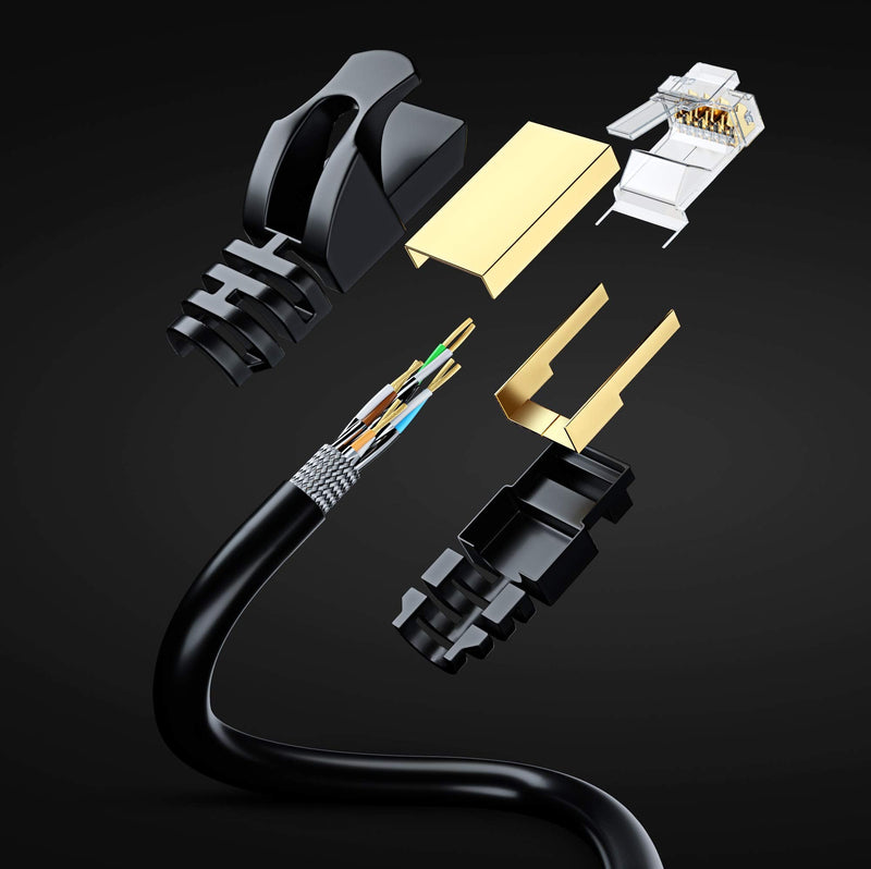  [AUSTRALIA] - Black Ethernet Cable Cat 7 Ethernet Cable 10ft, Short Ethernet Cable High Speed, Cat7 Ethernet Cable High Speed Gaming, 10 ft Ethernet Cable Cat 7,Fast Ethernet Cable 10 ft ethernet Cable Black