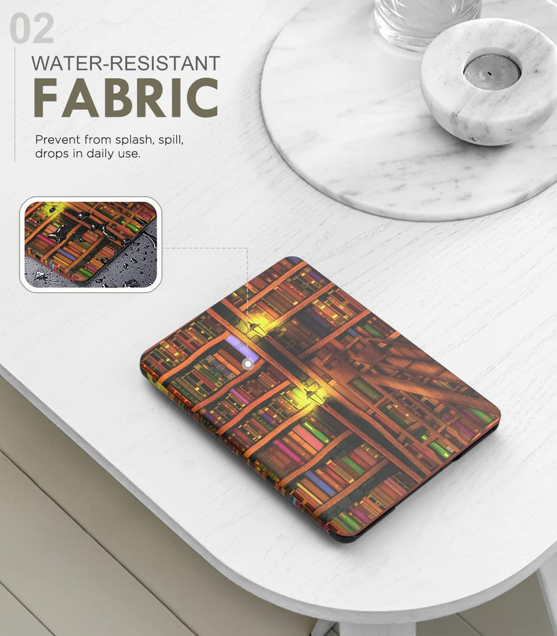  [AUSTRALIA] - MoKo Case for 6.8" Kindle Paperwhite (11th Generation-2021) and Kindle Paperwhite Signature Edition, Light Shell Cover with Auto Wake/Sleep for Kindle Paperwhite 2021 E-Reader, Retro Library